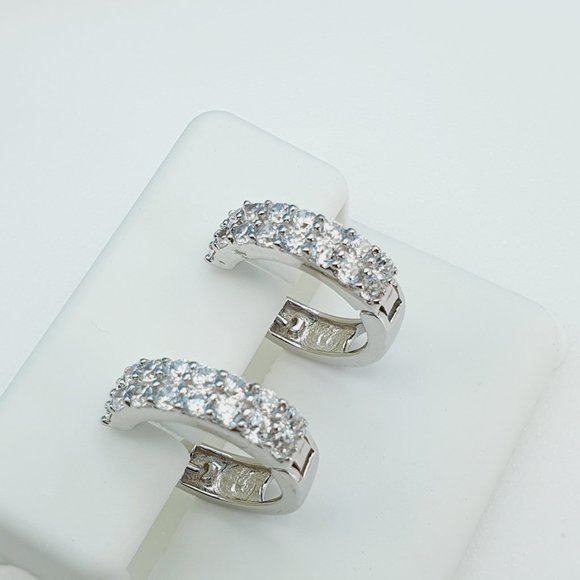 "925 Sterling Silver Cubic Zirconia Earrings, UU1P6A6156 - Picture 8 of 11